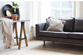 Czarna sofa z imitacji skóry 277 cm Rodeo – WOOOD