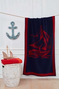 Ręcznik plażowy SAIL 85x160 cm Ciemnoniebieski