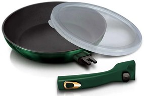 Zielona patelnia z odpinaną rączką i pokrywką 24cm F0-W21