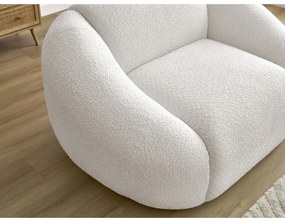 Biały fotel z materiału bouclé Tina – Bobochic Paris