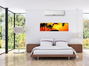 Obraz - papugi i słonie (170x50 cm)