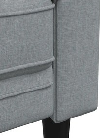 Zestaw 3-częściowy sofa jasnoszara z tkaniny poliestrowej, 1 fotel + 2- i 3-osobowa sofa, nowoczesny i wygodny design