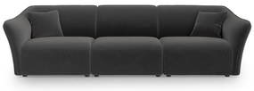 Ciemnoszara aksamitna sofa 292 cm Tokyo – Cosmopolitan Design