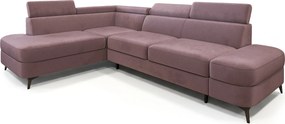 Masseno Narożnik AVISE z funkcją spania i pojemnikiem na pościel Narozniki L, Rozkładana sofa - Wrzosowy, MONOLITH 62
