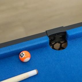 SPORTNOW Stół do gier 5 w 1, bilard, tenis stołowy, hokej, koszykówka, łucznictwo, akcesoria w zestawie, MDF, tworzywo sztuczne, niebieski