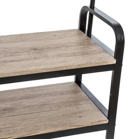 Wieszak do przedpokoju na kurtki + 2 półki na buty, 74x34x170 cm