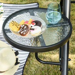 Outsunny: Elegancka Huśtawka Ogrodowa 3-osobowa z Daszkiem i Dodatkowymi Stoliczkami