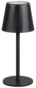 Lampa stołowa LED w kolorze matowej czerni z metalowym kloszem (wysokość 21 cm) Diaz – Trio