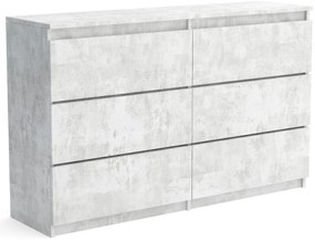 Duża komoda 6 SZUFLAD Szafka 120 cm ARIA Beton
