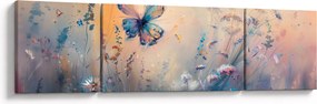 Obraz - Łąka z motylem II (170x50 cm)