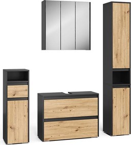 Zestaw mebli łazienkowych antracyt/artisan 30.2x30x96.3 majest