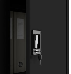 Metalowa szafka z drzwiami BEATA, 900 x 930 x 400 mm, czarna