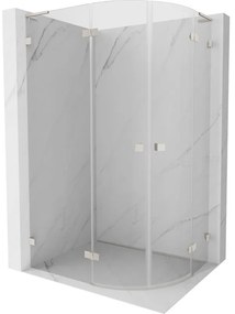 Mexen Lunar L kabina prysznicowa półokrągła uchylna lewa 100 x 80 cm, transparent, nikiel szczotkowany - 833L-100L-080P-97-00