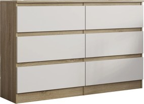 Komoda ALLEGRA 120 cm do Salonu Sypialni 6 Szuflad Dąb sonoma