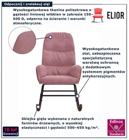 Różowy nowoczesny fotel bujany do salonu M8-E26