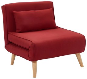 Fotel rozkładany POSIO z tkaniny – Kolor czerwony