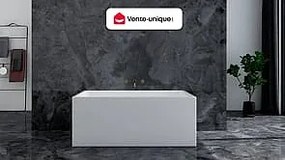 Wanna wolnostojąca prostokątna – 232 l – 150 × 75 × 60 cm (dł. × szer. × wys.) – kolor biały – akrylowa - ASPIUS