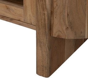 Witryna z litego drewna akacjowego w naturalnym kolorze 180x80x40 cm Creel – Ixia