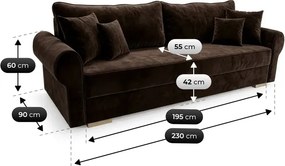 Sofa z Funkcją Spania RELON Brązowa Glamour