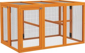 PawHut Kurnik dla 1–3 kur, drewniana rama, drut stalowy, rozbudowywalny design, drewniane drążki, pomarańczowy