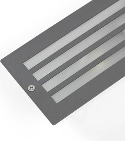 Zestaw 4 nowoczesnych lamp wpuszczanych w kolorze ciemnoszarym IP44 - Hurricane