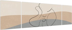Obraz - Line art kiss (170x50 cm)