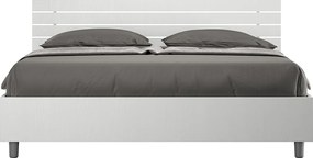 Łóżko bez stelaża 160x190 Nachylony zagłówek z listwami Frassino biała Ankel