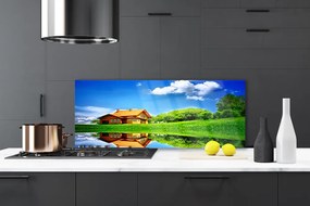 Szkło Ozdobne do Kuchni Domek Nad Cichym Jeziorem