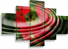 Abstrakcyjny obraz - kwiaty w falach (125x70 cm)