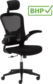 Krzesło biurowe siatkowe Venta z zagłówkiem, zgodne z normą BHP