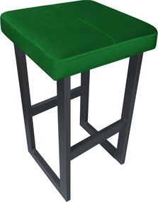 Hoker ALEX krzesło barowe tkanina Welur podstawa metalowa : Kolor Stelaża - Grafit, Kolor tkaniny - VELVET - MG25, Wysokość - 60 cm