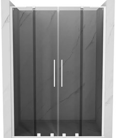 Mexen Velar L Duo drzwi prysznicowe rozsuwane 160 cm, grafit, białe - 871-160-003-42-20
