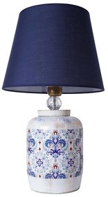 Lampa stołowa RAMZES 1xE27/40W/230V niebiesko-biała