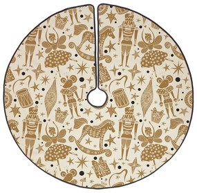 Bawełniany dywan pod choinkę Butter Kings Golden Nut Cracker, ø 130 cm