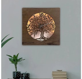 Li-Go 5652/DUB2 - Zegar LED z regulacją jasności LED/10W/5V 20000 mAh 42x42 cm dąb+ z pilotem