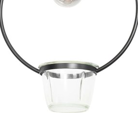 Nowoczesna lampa wisząca czarna ze szklaną okrągłą - Roslini