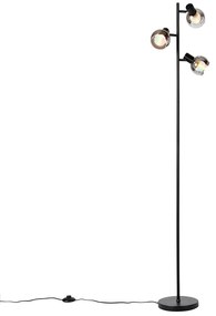 Inteligentna lampa stojąca czarna z przydymionym szkłem, w tym 3 Wifi P45 - Vidro