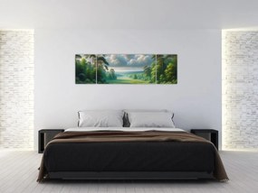 Obraz - Zielony krajobraz (170x50 cm)