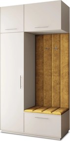 Masseno Garderoba REMA 120/240/60 cm Nowoczesna Szafa do Przedpokoju Kaszmir, MONOLITH 48 (Żółty)