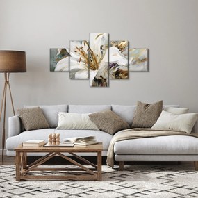 Obraz - Abstrakcja z lilią (125x70 cm)