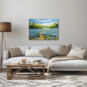Obraz - Ścieżka w polu, obraz olejny (70x50 cm)