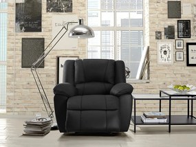 Fotel z funkcją relax AROMA ze skóry - Czarny