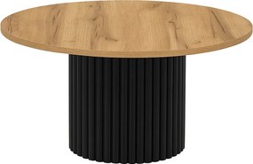 Okrągły stolik kawowy Pico o średnicy 90 cm, podstawa czarna