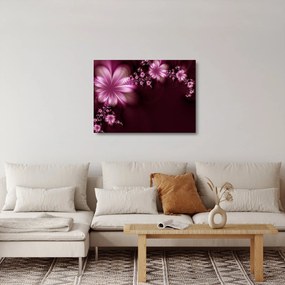 Obraz na szkle abstrakcji - kwiaty (70x50 cm)