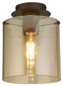 Searchlight 88911-1MO - Lampa sufitowa SWEDEN 1xE27/60W/230V Śr. 22 cm brązowy/dymiony