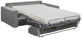 Kanapa 4-osobowa rozkładana z weluru CALITO - Kolor antracytowy - Łóżko 160  cm - Materac 14 cm