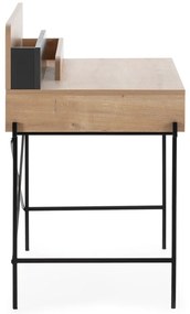 Biurko z litego drewna dębowego z sekretarzykiem 60x113 cm Lila – Marckeric