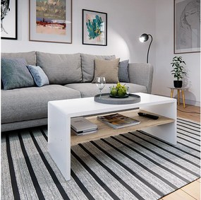 Stolik kawowy biały/sonoma 99.6x39.8x40.1