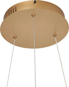 Nowoczesna lampa wisząca mosiężna 59 cm z LED z 3-stopniową regulacją ściemniania - Żyrandol Anello