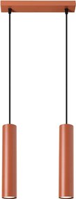 Lampa Wisząca Loft Lagos, Stal - 2 Źródło - L.30 X H.105 Cm - Ochra Czerwona